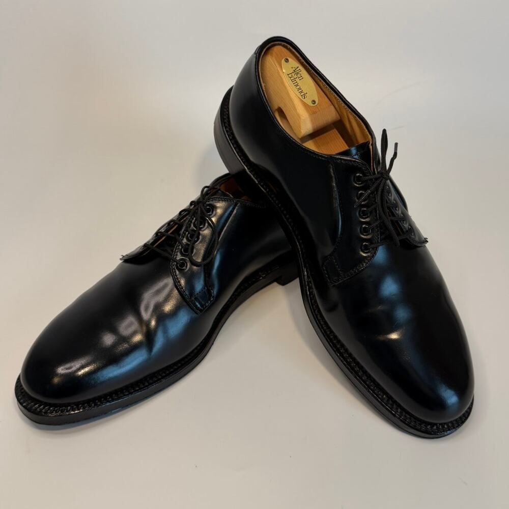 EUC Alden x Brooks Brothers 06611 Black Shell Cordovan Blucher Derby USA 9.5 E